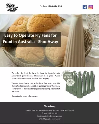 Easy to Operate Fly Fans for Food in Australia – ShooAway