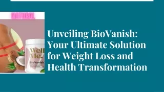 Biovanish supplement