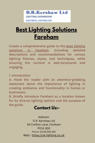 Best Lighting Solutions Fareham