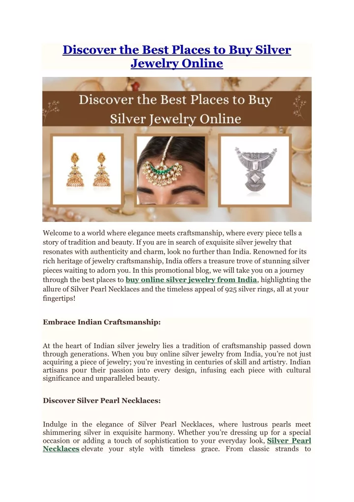 discover the best places to buy silver jewelry