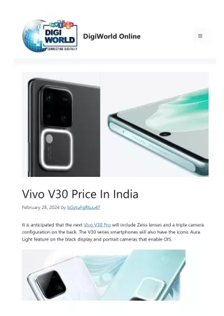 Vivo V30 Price In India