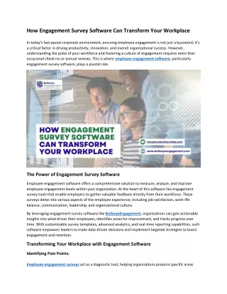 how engagement survey software can transform your