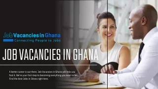 Current Vacancies in Ghana - Job Vacancies in Ghana