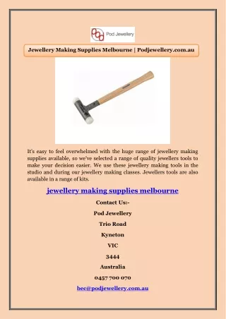 Jewellery Making Supplies Melbourne | Podjewellery.com.au