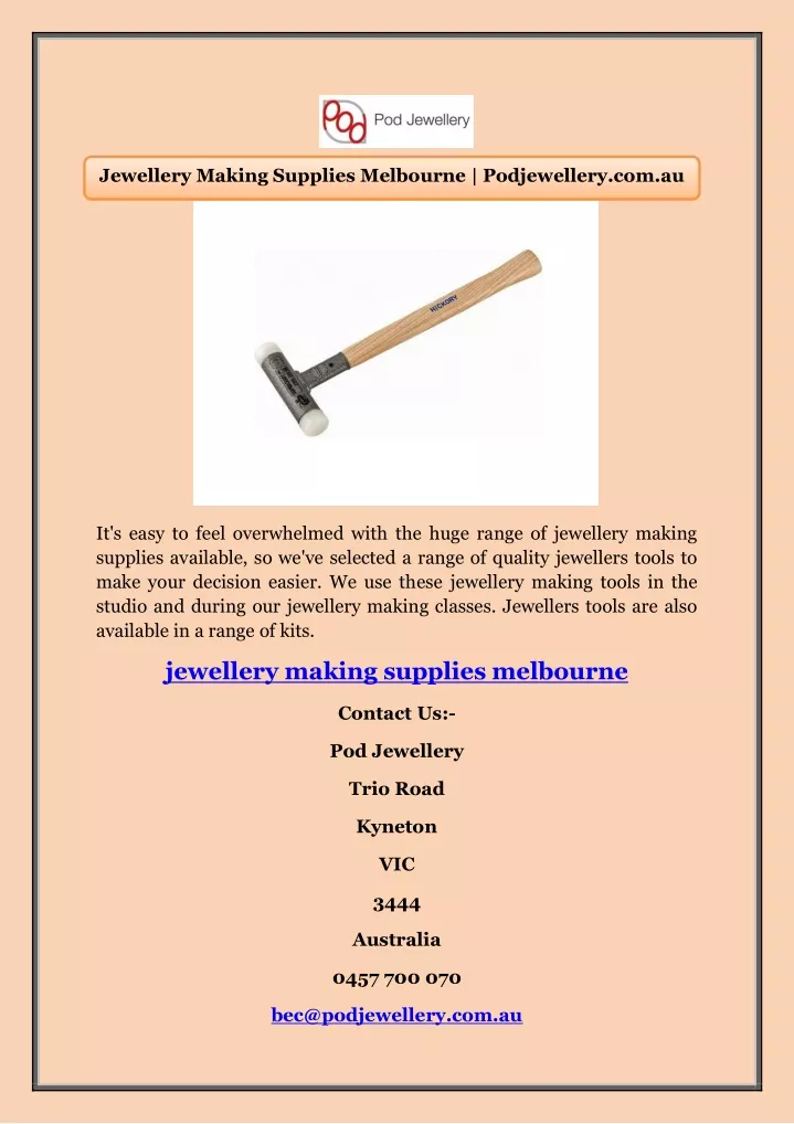 jewellery making supplies melbourne podjewellery