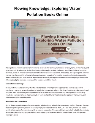 Flowing Knowledge: Exploring Water Pollution Books Online