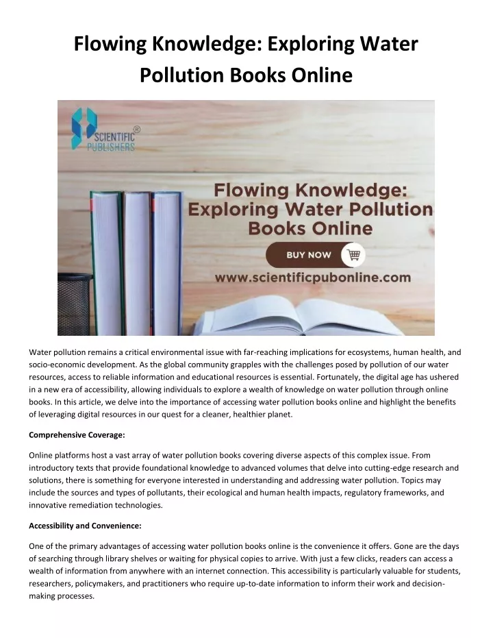 flowing knowledge exploring water pollution books
