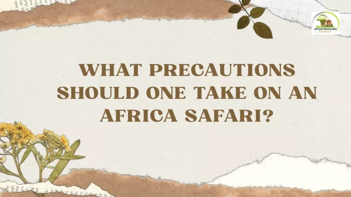 what precautions should one take on an africa