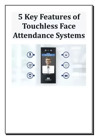 5 Key Features of Touchless Face Attendance Systems
