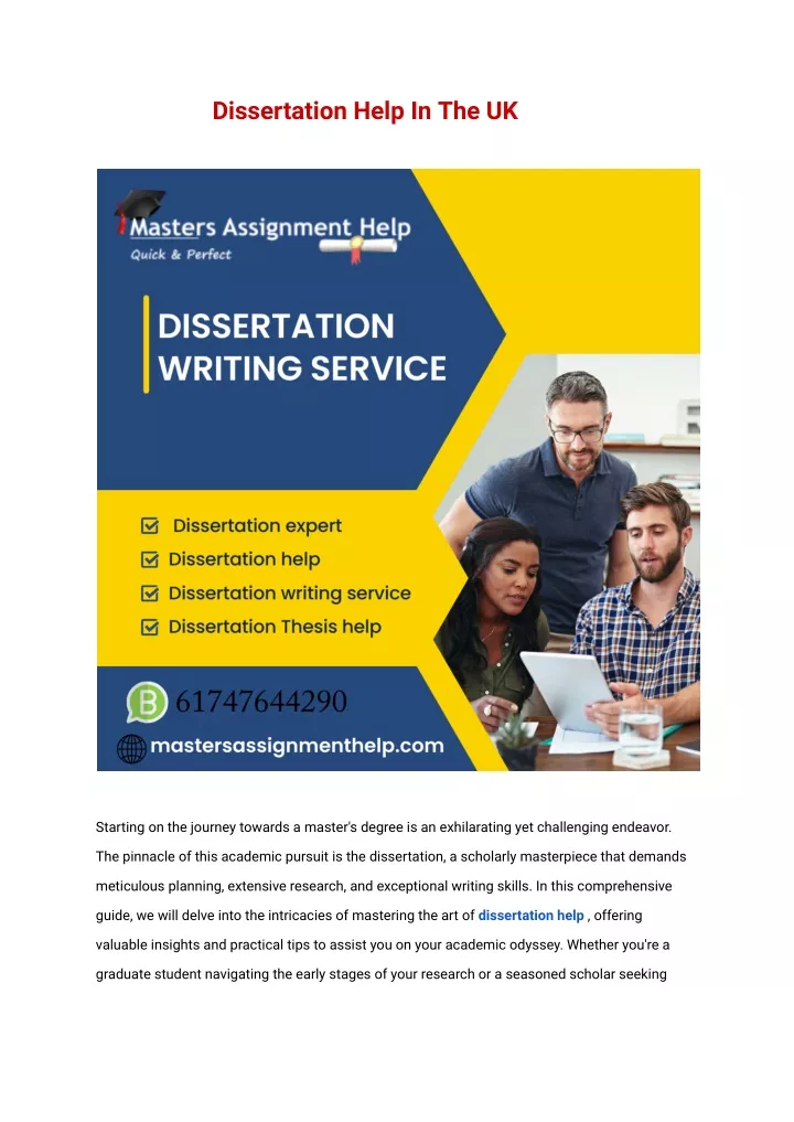 dissertation help in the uk