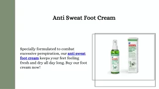 Anti Sweat Foot Cream