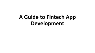 a guide to fintech app development