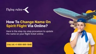 How To Change Name On Spirit Flight Via Online