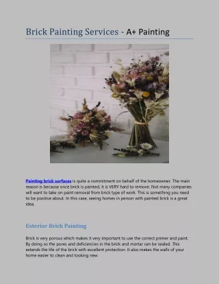 Brick Painting Services