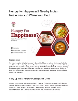 Hungry for Happiness Nearby Indian Restaurants to Warm Your Soul