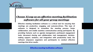 Choose XLeap as an effective meeting facilitation software for all your group me