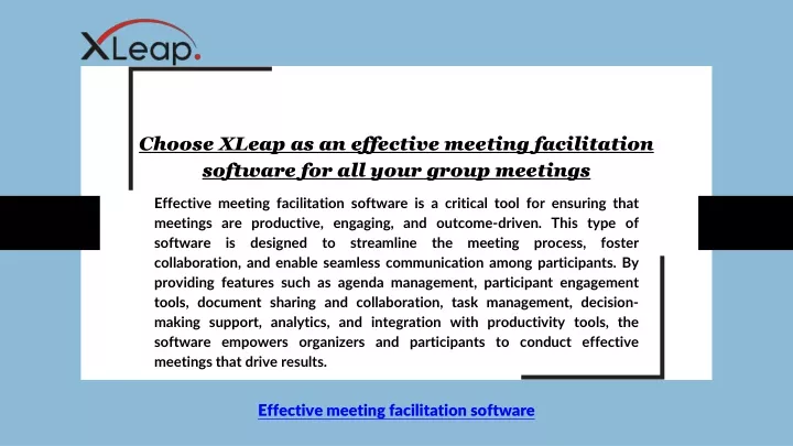 choose xleap as an effective meeting facilitation