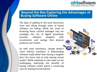 Beyond the Box: Exploring the Advantages of Buying Software Online