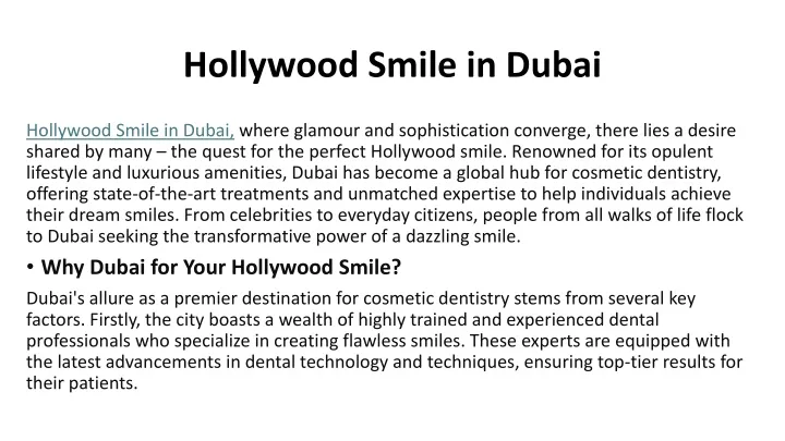 hollywood smile in dubai