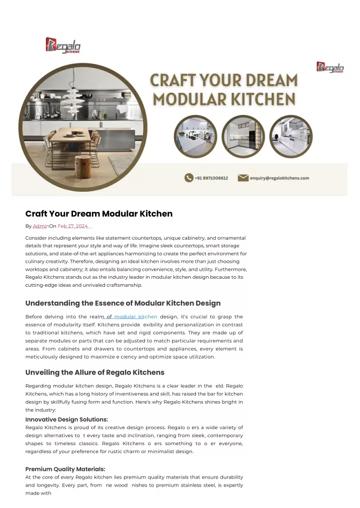 craft your dream modular kitchen