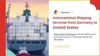 International Shipping From Germany to us