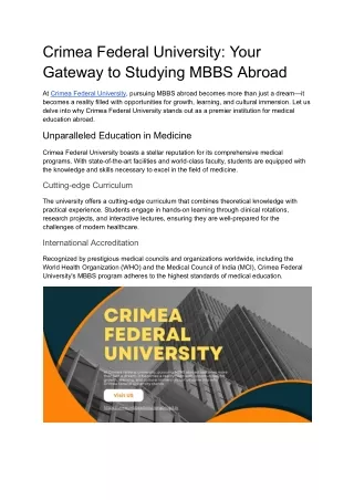 Crimea Federal University_ Your Gateway to Studying MBBS Abroad (1)