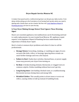 Dryer Repair Service