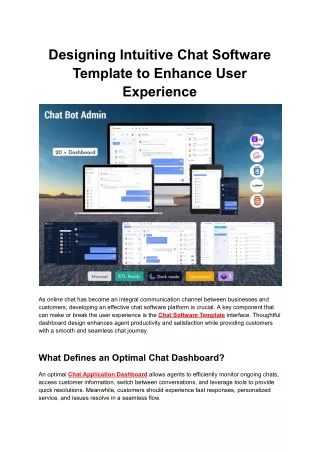 Designing Intuitive Chat Software Template to Enhance User Experience