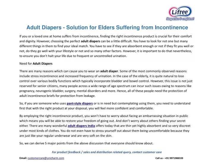 adult diapers solution for elders suffering from