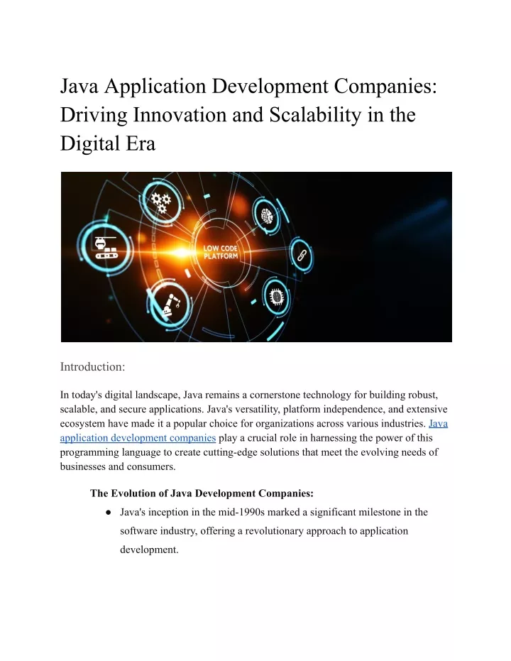 java application development companies driving