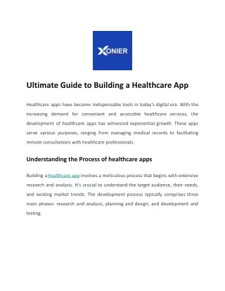Ultimate Guide to Building a Healthcare App
