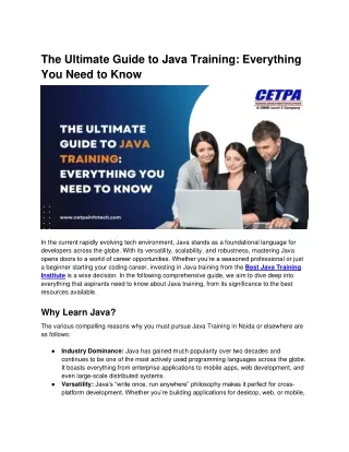 the ultimate guide to java training everything