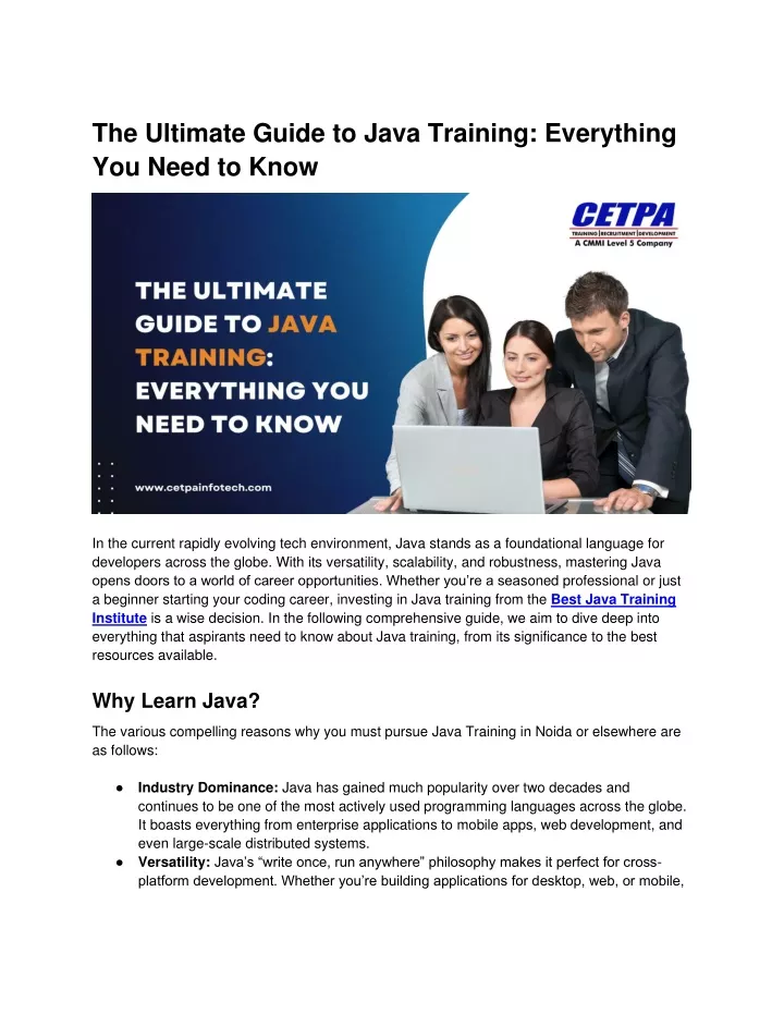 the ultimate guide to java training everything