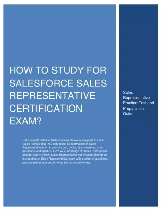 how to study for salesforce sales representative