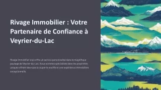 Rivage Immobilier : Votre Partenaire de Confiance à Veyrier-du-Lac