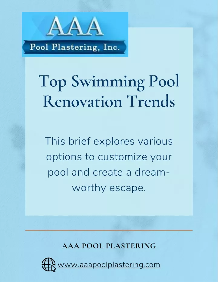top swimming pool renovation trends