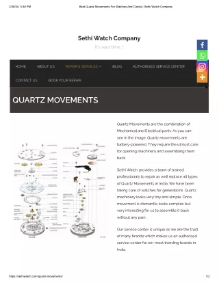 Best Quartz Movements For Watches