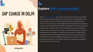 Explore SAP Course in Delhi