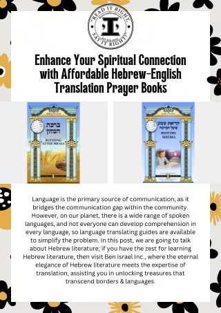 Enhance Your Spiritual Connection with Affordable Hebrew-English Translation Prayer Books