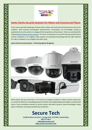 Santa Clarita Security Systems for Home and Commercial Places