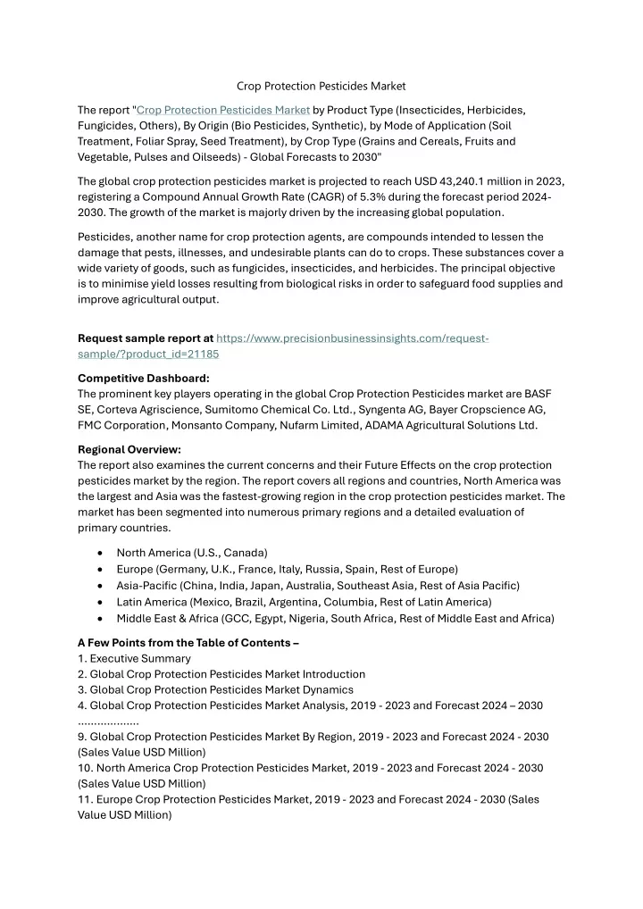 crop protection pesticides market