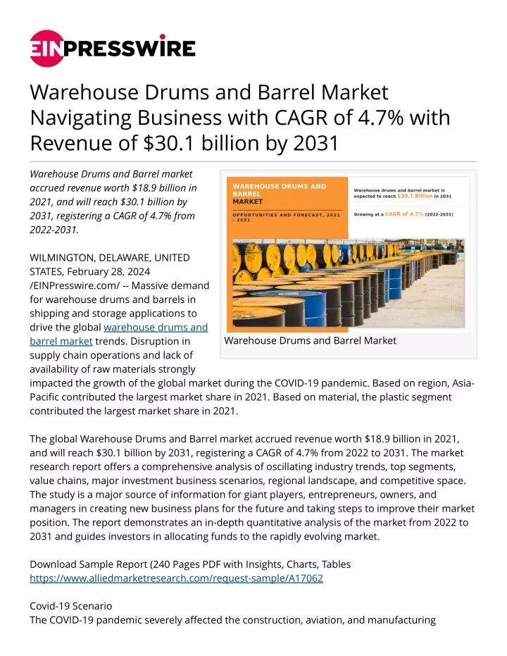 warehouse drums and barrel market navigating