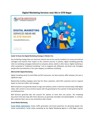 Digital Marketing Services near Me in GTB Nagar