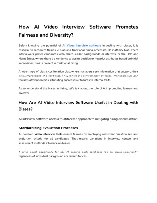 How AI Video Interview Software Promotes Fairness and Diversity_