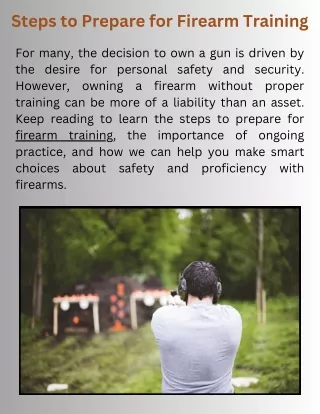 Steps to Prepare for Firearm Training