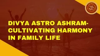Divya Astro Ashram- Cultivating Harmony In Family Life