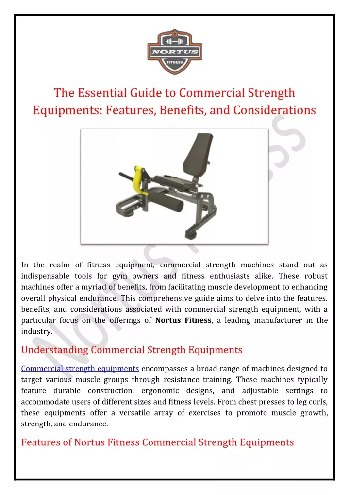 the essential guide to commercial strength