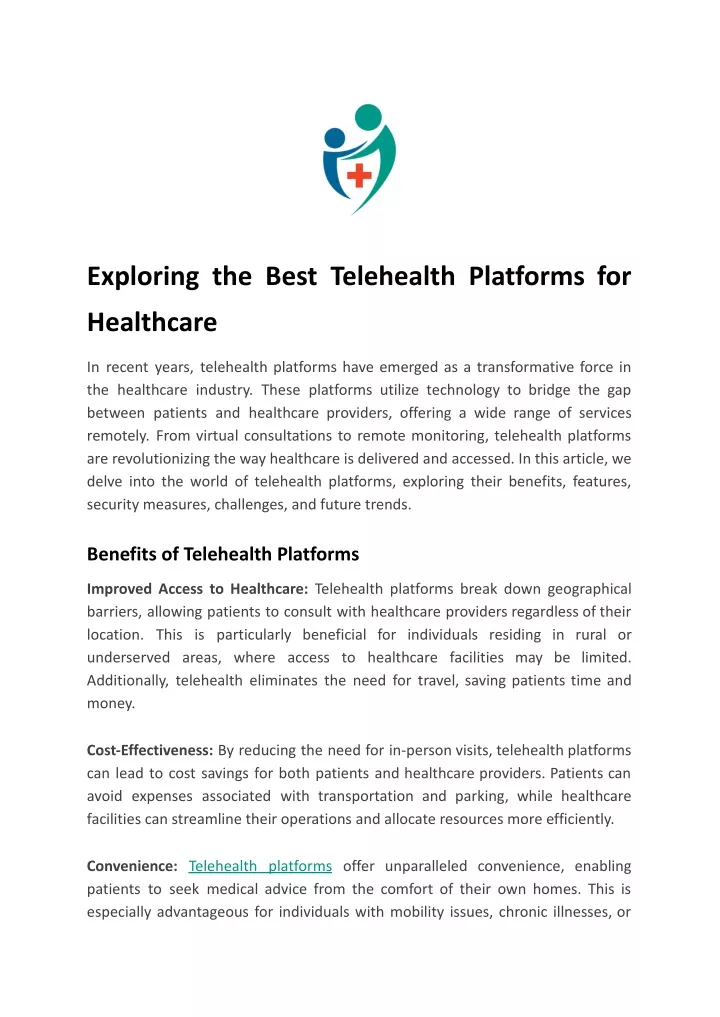 exploring the best telehealth platforms for