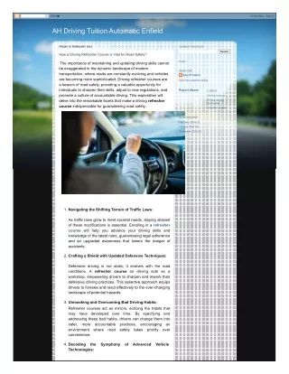 How a Driving Refresher Course is Vital for Road Safety