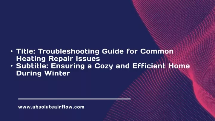 title troubleshooting guide for common heating